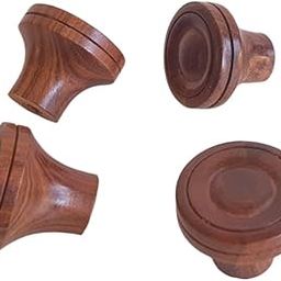 CURIOFACT Beechwood Drawer Knobs, Wardrobe Handles, Loft Handle, Kitchen Pull Handles, Cabinet Wooden Knobs (Sheesham Des 01) - Set of 4-image-11