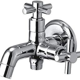 Jagger JBA215 Full Brass Two Way Taps for Washing Machine/Toilet Heath Faucet / 2 in 1 Tap for Bathroom, 1/2 Inch Spout Outlet (with Wall Flange & Teflon Tape) (BAT) (Corsa)-picture-11