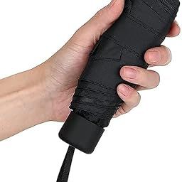 Black Umbrella | 3 Fold Umbrella Protection from Rain and Sun Rays for Girls/Boys | Round Handle | 1 pc, Solid 3 fold Windproof Umberalla-47