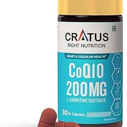 Cratus CoQ10 200 mg with L-Carnitine, Zinc, Lycopene & Astaxanthin – 30 Tablets – 100% Vegetarian & Non-GMO-image-61