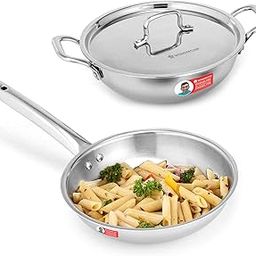 Wonderchef Venice Triply Stainless Steel 3 Pc. Cookware Set | Fry Pan 20cm, Kadhai with Lid 24cm | Non-Toxic | Safe to Use | Uniform Heating | Heavy-Duty Handle | Easy Cleaning | 10-Year Warranty-image-64