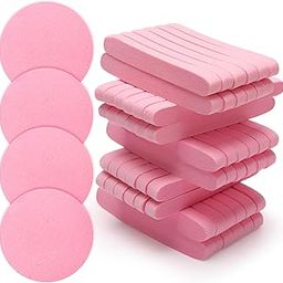 Luxiv 120 Pcs Facial Sponge Compressed, Synthetic Compressed Exfoliating, Fiber Polymer, Pink, Round Face Cleansing Sponge for Women and Men-50