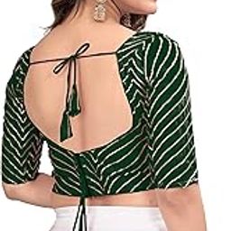 Womens Fancy Readymade Half Sleeve Georgett Saree Blouse-image-19