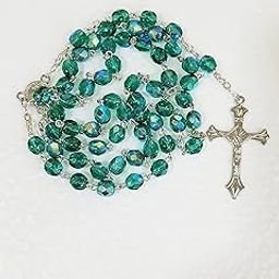 Green Crystal Beads Praying Rosary 6mm Beads for Men & Women | Catholic Praying Rosary for Gifting-image-44