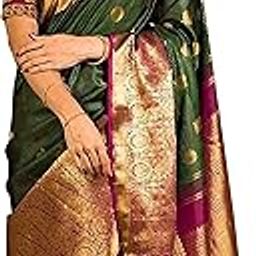Women's shubhasini kanchi Pattu Kanchipuram Silk Saree with Blouse (green colour)-image-38