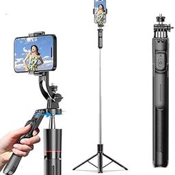 HOLD UP Super Long Selfie Stick Tripod, Extra-Long with Large Reinforced Tripod Stand Upto 67 inch/170 cm, Wireless Bluetooth Remote for YouTube Photo Video Tripod for Mobile Phone-19