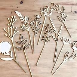 CHL 8 Pcs Wooden Flower Cutouts DIY MDF Craft Blanks for Painting Garden Decor Tags Home Art Projects Gift Box Decoration Unfinished Floral Wood Shapes for Kids & Adults (Flower Pack of 6)-image-73