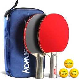Proberos® Table Tennis Racket Table Tennis Bat Kit with Bag Table Tennis Racket Set of 2 with 3 Ping Pong Ball Ping Pong Set Ping Pong Paddle Sets Family Game Indoor/Outdoor Sport Gift for Kids Teens-21