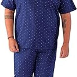 by The Indian Garage Co Men Plus Size Relaxed Fit Checkered Shirt & Pants Lounge Set-image-22