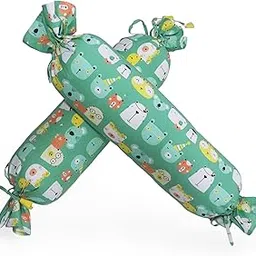 Kradyl Kroft Set of 2 Toddler Side Pillows | 100% Cotton Removable Covers | Leg and Playtime Pillows for Kids Above 12 Months (Green Panda)-picture-26