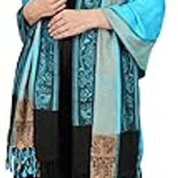 Sethssssss Women's Kashmiri Wool Stole Shawls (Turquoise)-image-27