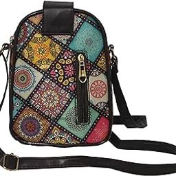 Women's Multicolor Printed Mobile Sling Bag – Stylish Crossbody Phone Purse with Adjustable Strap-image-11