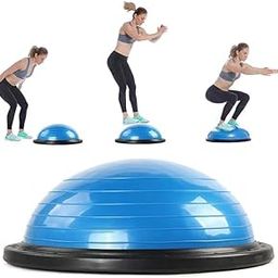 Half Balance Ball Balance Board with Resistance Bands Balance Trainer with Pump for Core Ab Training Yoga Home Fitness Stability Workout Strength Exercise Physical Therapy & Gym-4