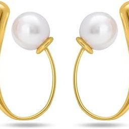 18k Gold Plated Pearl Hook Earring for Women - Gift for Girls & Women | Waterproof & Anti-Tarnish Earrings-image-50