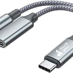 Dsynk Gear Type C to 3.5mm Audio Connector with PD Fast Charging Cable, Gold Plated Converter Adapter Compatible with iPhone 16/15 Series, Galaxy Series,Pixel 9/8/7 & Other Type C Phones (Gray)-16