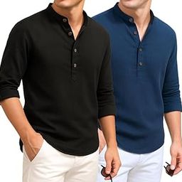 Combo of Men's Cotton Blend Solid Regular Fit Full Sleeve Short Kurta | Men's Trendy Short Kurta Pack of 2-image-29