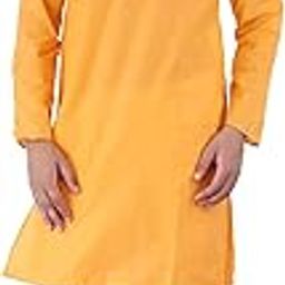 Men's Cotton Blend Solid Knee Length Mandrin Collor Full Sleeve Long Wear Ethnic Kurta Pyjama Set-image-80