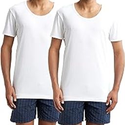8817 Men's Super Combed Cotton Round Neck Half Sleeved Vest with Extended Length for Easy Tuck (Pack of 2)-image-61