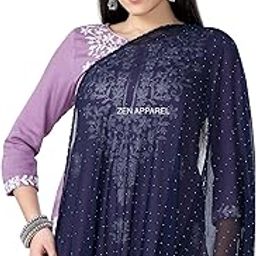 Zen Women's Chiffon Stone Dupatta (2.25 meters) S-102-image-42