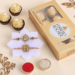 FlowerAura Handcrafted Rakhi Combo for Brother – Set of 2 Ram Darbar Rakhi With Pack of 8 Choco Rolls - Brother, Bhai, Cousins & Raksha Bandhan Gift-image-46