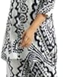 dhibha Stylish Women Printed Monochrome Coord Set with Short Kurta and Pant-picture-1