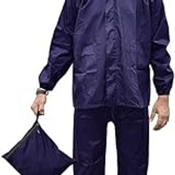 Men's Raincoat/Rainwear/Rainsuit/Barsaticoat 100% Waterproof Pant inbuilt Hood & Carry bag | Set Of Top and Bottom-34
