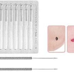 Prague Pack Of 10 Pcs Laser Mole Remover Fine Needles for Skin Tattoo, Freckle & Dark Spot Removal (10 fine needles, 1 holder, 1 coarse needles)-10
