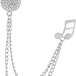 Music Notes Brooch Pin Premium Simple Suit Lapel Pin For Gift Shawl Ceremony Silver-image-41