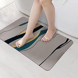 SITTELLA Rubber 1 Piece Anti-Skid Water Soaking 3D Abstract Print Bathroom Mat, Water Absorbent Mat (40x60cm) (Grey Abstract Print), Rectangular-image-22