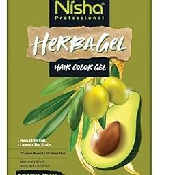 Nisha Herba Gel Hair Colour Gel, Original Black 1 Litre | No Ammonia, No Stain, Non-Drip Vegan Formula | Permanent Hair Colour & Hair Dye | 100% Grey Coverage & Long-Lasting Shine-4