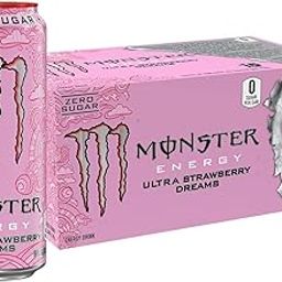 Monsters Energy Ultra Strawberry Dreams, Zero Sugar Energy Drink Each:- 500ml (Pack Of 12)-30