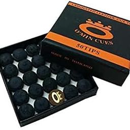 ABA Original Leather Billiard Cue Tip for Snooker and Pool cue Stick by Omin (Omin Black (10mm) 10Pcs)-image-38