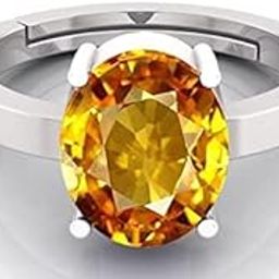 9.25 Ratti Yellow Sapphire Original Stone Adjustable Ring For Men And Women With Lab Certified A11-image-46