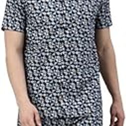 Men's Printed Navy Graphic CO-Ords Set,100% Cotton,Super Soft Ultra Light Fabric,Comfort Fit,Machine Wash,Unique Designs,Casual wear,Highly Durable,Sleep wear-picture-32