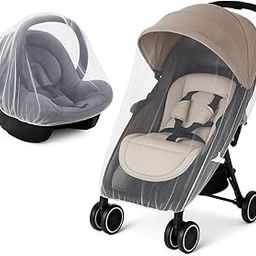 KHOOBREZ Stroller Mosquito Net | Full Cover Mosquito Net for Baby Car Seats, Carrier, Bassinets, Pram, Stroller, Cradle, Crib | Protects Babies from Mosquitoes & Insects (N-SSC) (White)-13