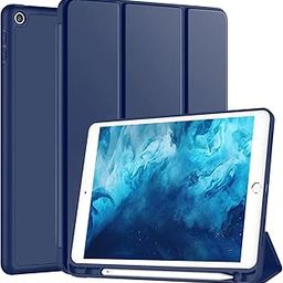 Robustrion Cover for iPad 9th Generation Cover Case with Pencil Holder for Apple iPad 10.2 inch/iPad 9th 7th 8th Generation Smart [Soft and Flexible] Flip Stand Case [Auto Sleep/Wake Support] - Navy-3