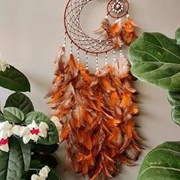 UVID Art and Craft Supplies Feather Dream Catcher (20 inch, Brown)-image-39
