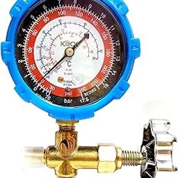 Mass Pro Single Gauge 250psi Refrigeration Manifold Analog Pressure Gauge Valve Gauge Refrigeration Fluorine Tool For R22 R407C R404A R134a Refrigerant Filling & Vacuum-25