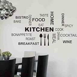 Decals Design 'Kitchen Quote Modern Art' Wall Sticker (PVC Vinyl, 50 cm x 70 cm x 1 cm, Black)-image-22