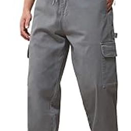 Men's Solid Regular Fit Cotton Blend Cargo Carpenter Casual Pants| Regular Fit Cargo Pants | Classic Style | Utility Pockets | All-Day Comfort-image-65
