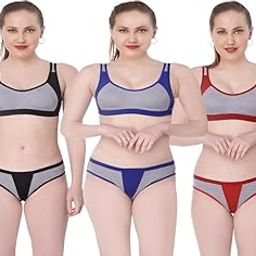 Women's Sports Bra Panty Set for Women Combo Pack Gym Yoga Running Dancing Active wear Workout Girls Everyday Lingerie Set-38