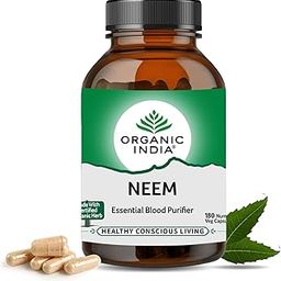 A TATA Product - Organic India Neem Blood Purifier - 180 Veg Capsules, Natural Blood Purifier, Plant-Based Anti-Bacterial, Anti-Viral, With Immunity Boosting Properties, GMP & NPOP Certified Organic-59