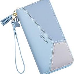 MURTISIDDH PU Leather Long Women Wallet Ladies Purse Wallet Card Holder Organiser Wallet Wristlet Clutch Wallet with Zipper Pocket Coin Purse Phone Wallet with Tassel and Pendant Multi-image-39
