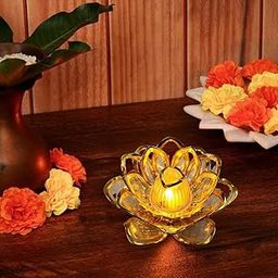 SATYAM KRAFT 1 Pcs Lotus Led TeaLight Candle | Flameless & Smokeless Diya | Decorative Acrylic Design | Home Décor, Gifting, Festival, Anniversary, Birthday, Wedding, Pooja, Mandir Room Decor (Yellow)-image-96