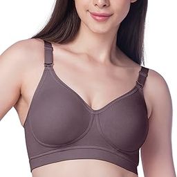 Women's Non Wired, Non Padded, Seamless Bra - Regular Bra for Women Everyday - in Colours Black/Navy/Skin/Orchid/White/Chestnut/Wine Size in 32 to 42 Cups in C/D/E-picture-56