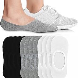 Women's 3 to 8 Pack Thin No Show Socks Non Slip Flat Boat Line-image-74