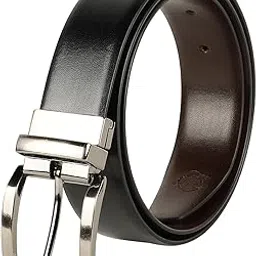zevora Reversible Leather Formal Black/Brown Belt For Men-picture-26