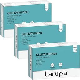 Larupa Skin Brightening Soap with Glutathione, Kojic Acid, Vitamins C & E, Alpha Arbutin, For Hyperpigmentation, Dark Spots & Uneven Skin Tone (Pack of 3)-image-52