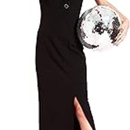 Women's Wine V Neck Asymmetric Sleeve Embellished Blazer Maxi Dress-picture-9