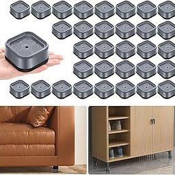 shouwuhho 32 Pack Furniture Risers Adjustable Bed Risers Heavy Duty Lifts Height 1", Square Stackable Bed Risers 1, 2 or 3 Inch for Desk Leg Table Couch Sofa Chair Bed Frame Legs Dorm, Gray-image-73
